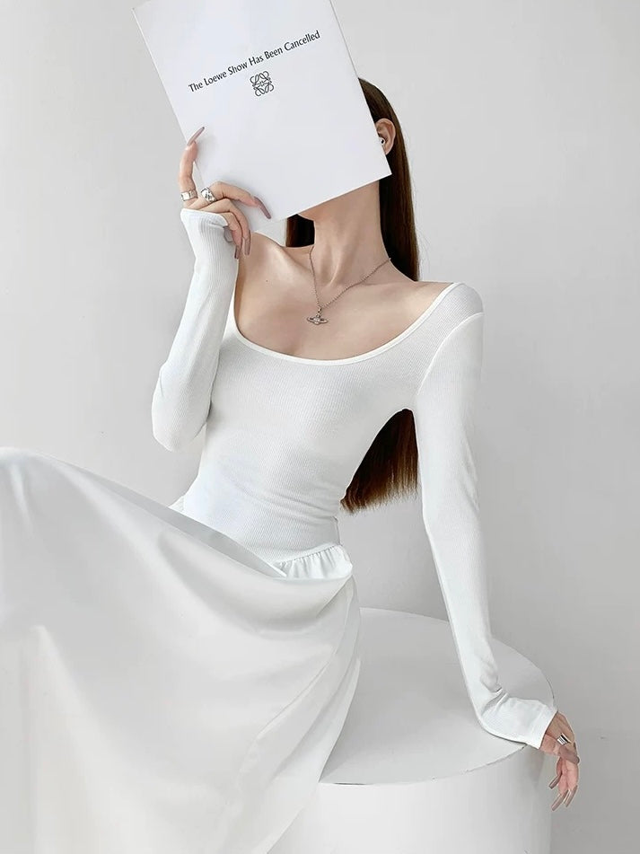 COTTON RIB LONG SLEEVE MAXI DRESS 🌸