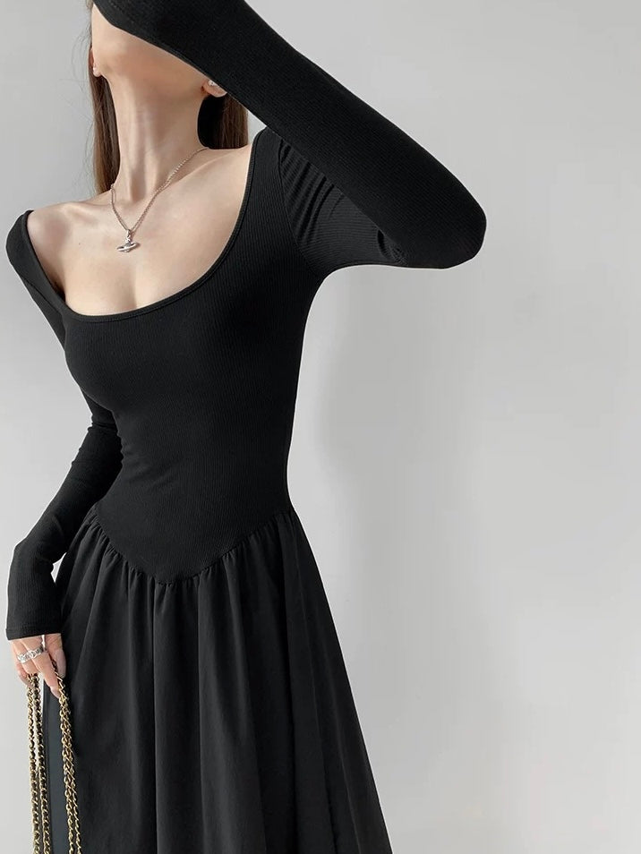 COTTON RIB LONG SLEEVE MAXI DRESS 🌸