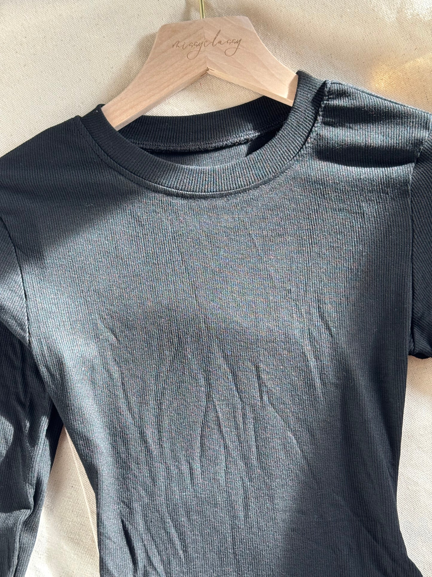 COTTON RIB LONG SLEEVE BASIC TEE 🌸