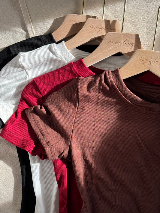 COTTON RIB BASIC TEE 🌸